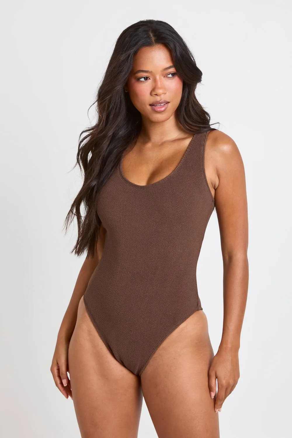 Textured Scoop Swimsuit