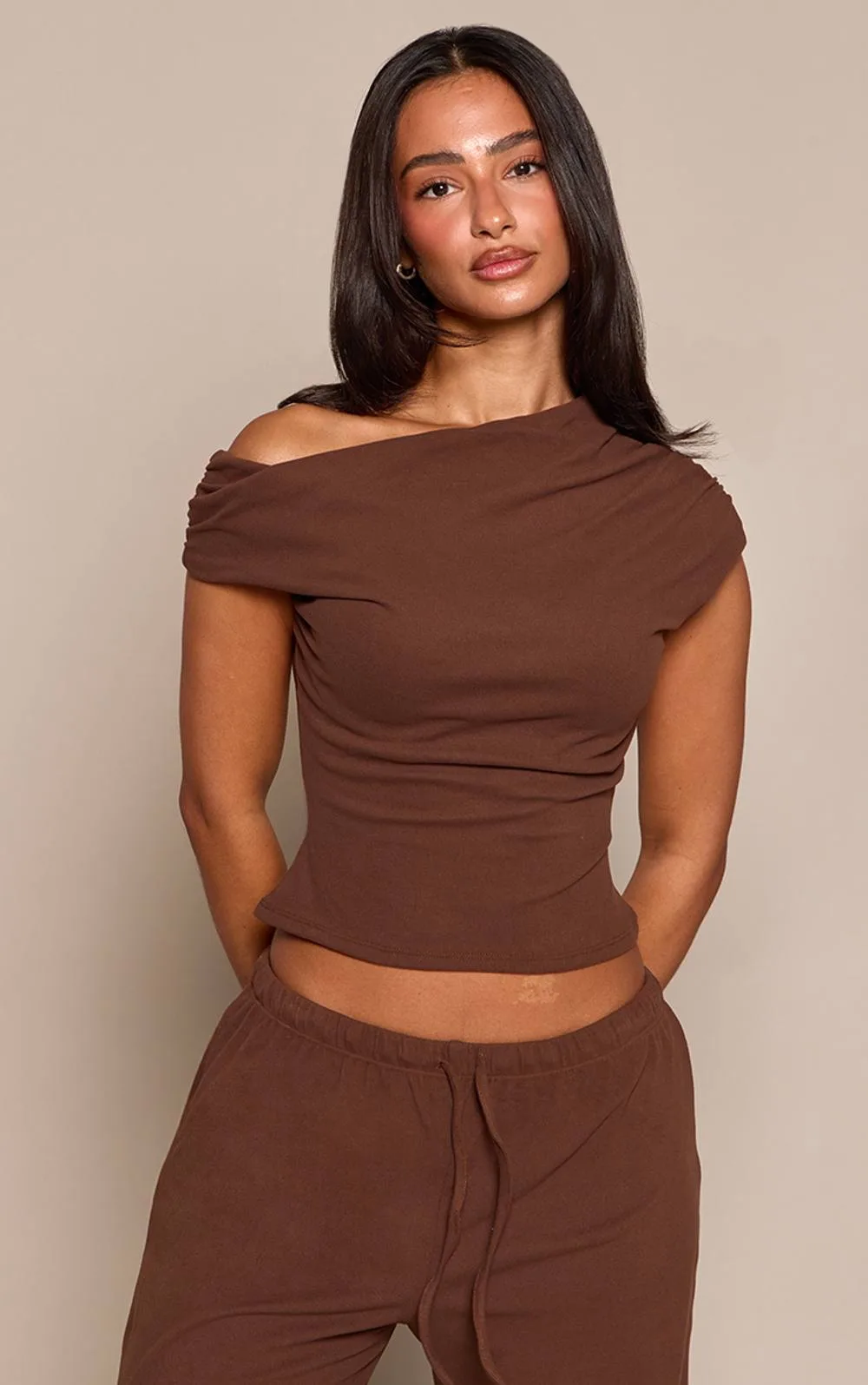 Super Soft Asymmetric Top Co-Ord by PrettyLittleThing