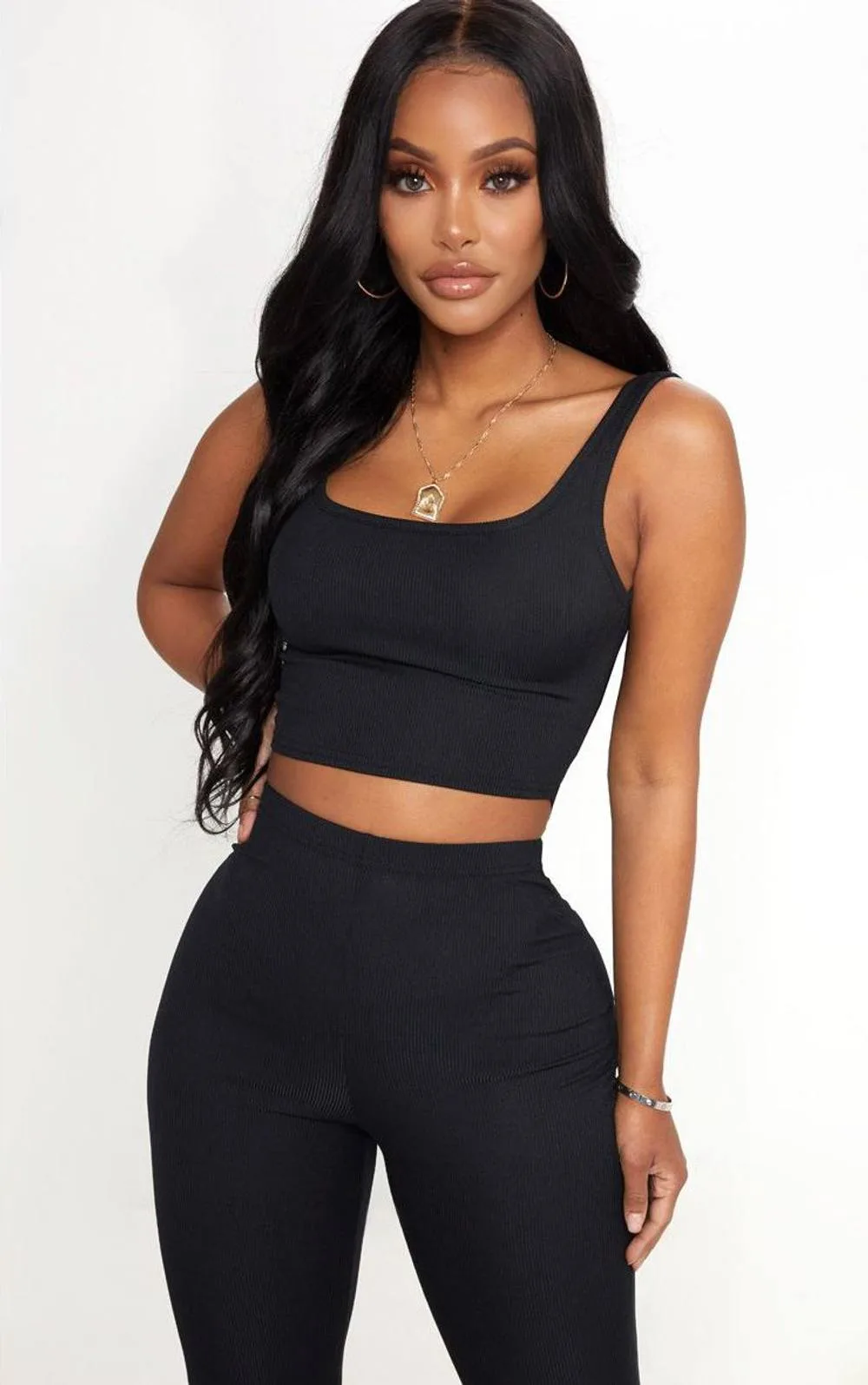 Ribbed Scoop Neck Crop Top Co-Ord by PrettyLittleThing