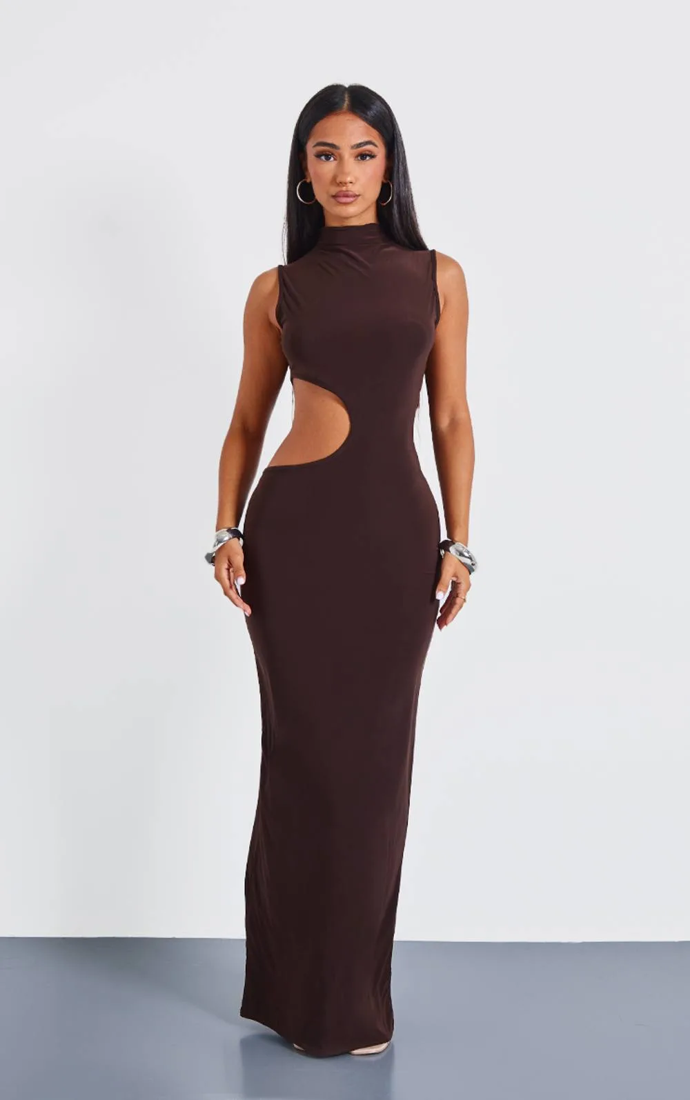 Bodycon Slinky Cut Out Maxi Dress by PrettyLittleThing