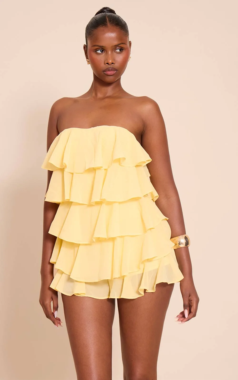 Chiffon Bandeau Frill Playsuit