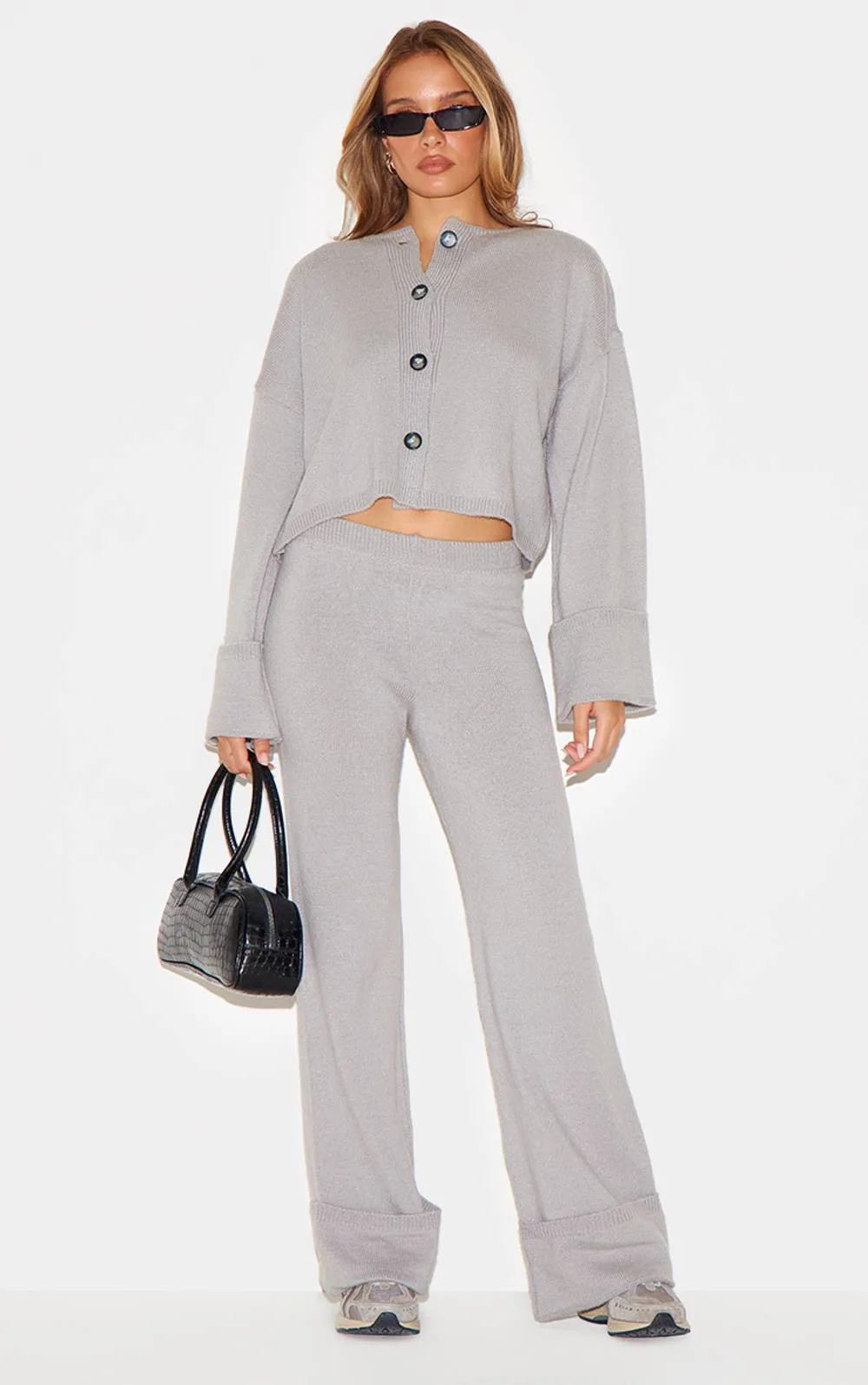 Turn Up Hem Knit Trousers
