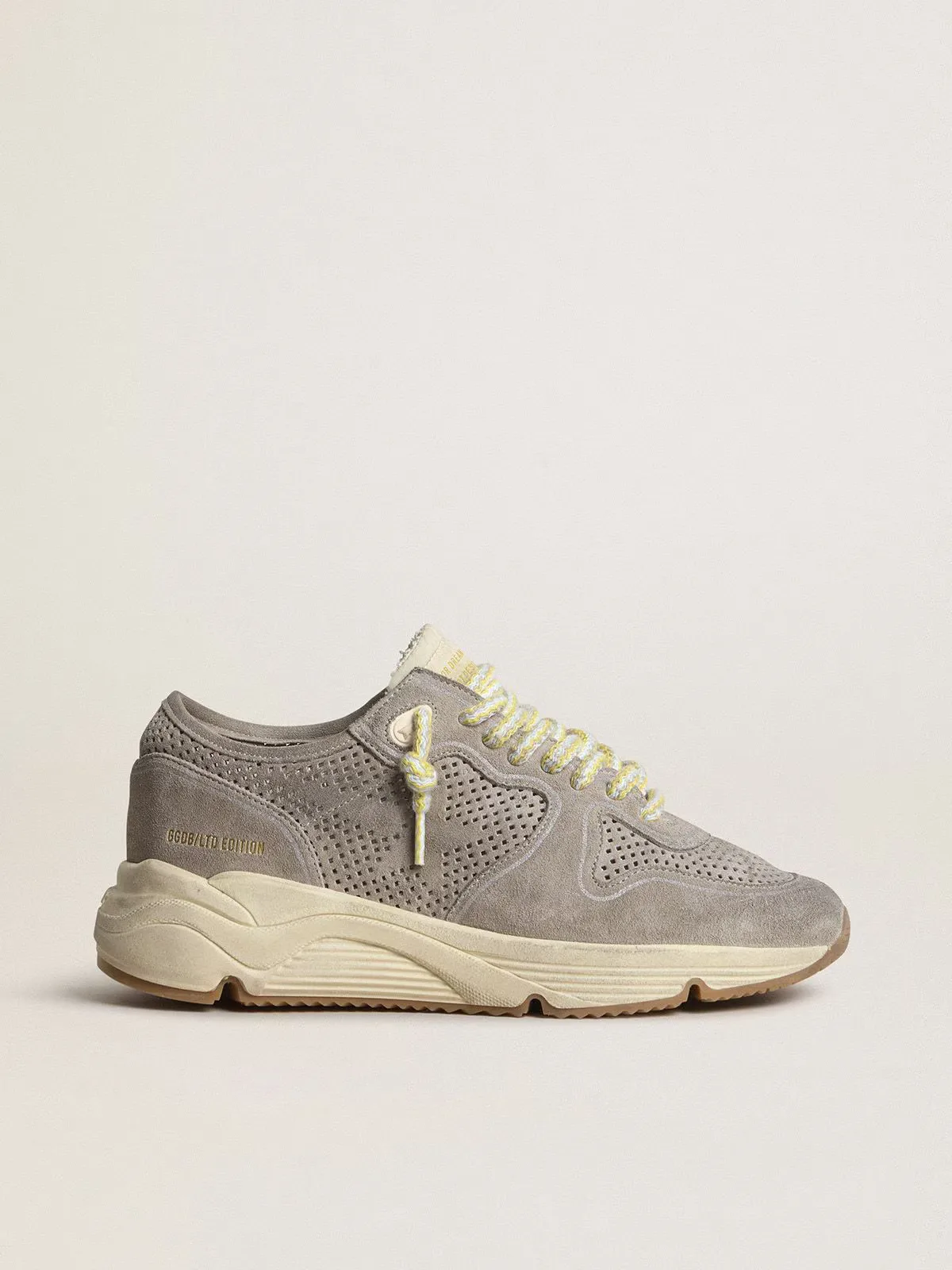 Running Sole in Gray Suede with Gray Suede Star and Heel Tab by Golden Goose