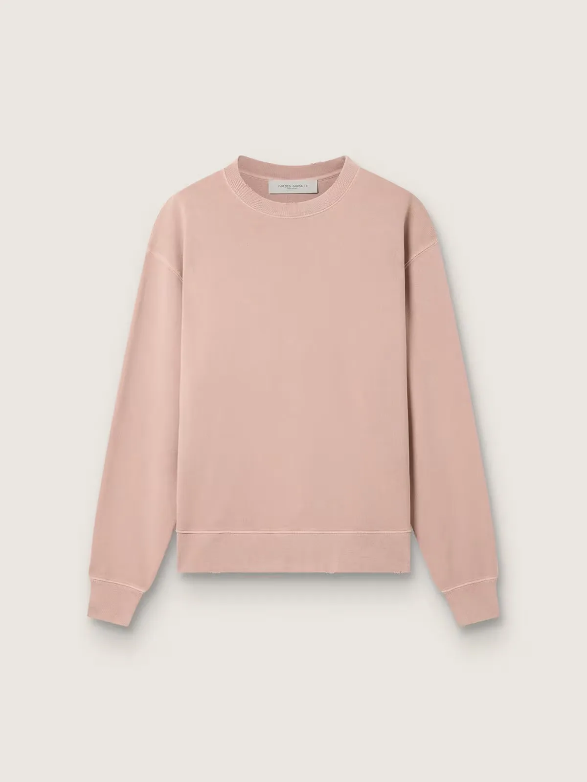Powder-Pink Sweatshirt with Reverse Logo on the Back - Jersey Capsule by Golden Goose
