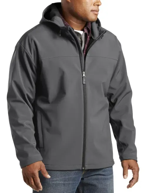 Hooded Bonded Fleece Jacket by Harbor Bay by DXL