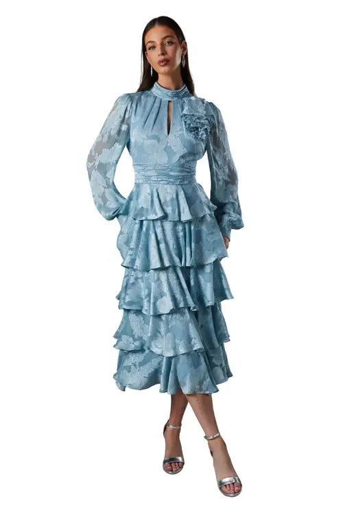 Jacquard Tiered Maxi Dress by Coast