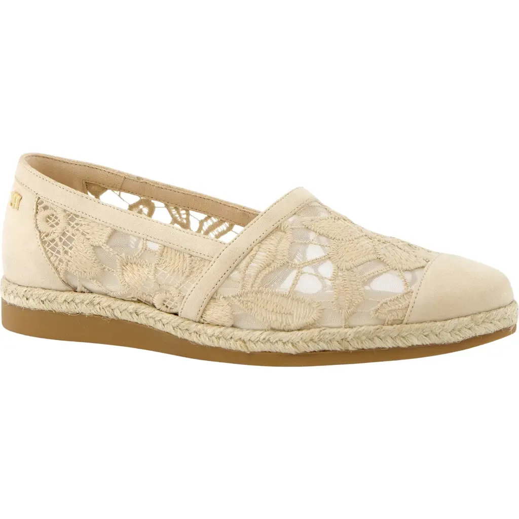 Danica Lace Flat in Biscuit Suede Blossom Mesh by Paul Green