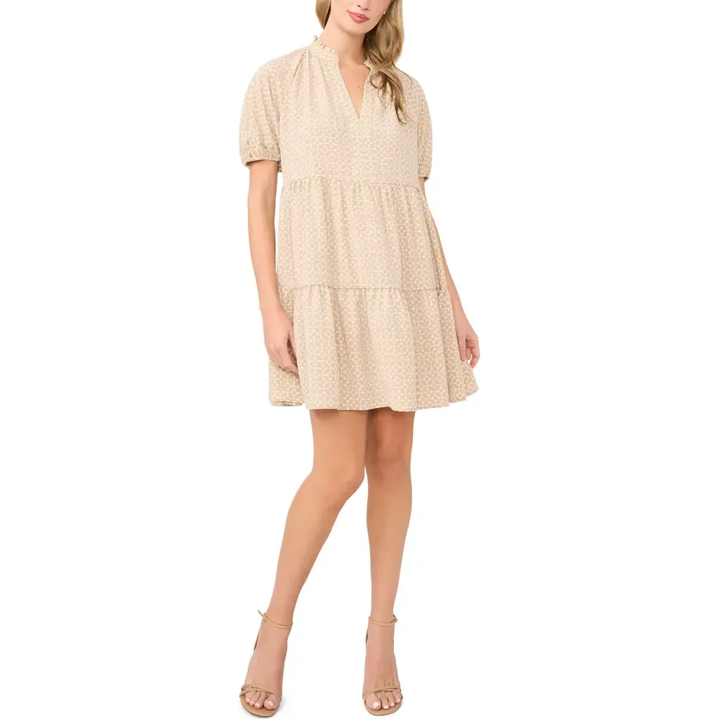 Geometric Print Babydoll Dress