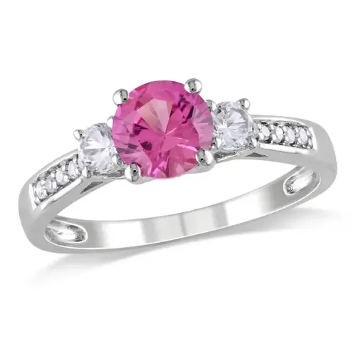 Created Sapphire & Diamond 3-Stone Ring by Julianna B.