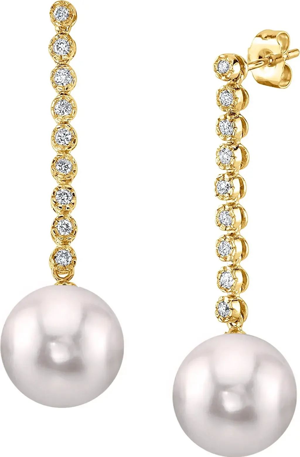 Freshwater Pearl & Diamond Serena Earrings by The Pearl Source