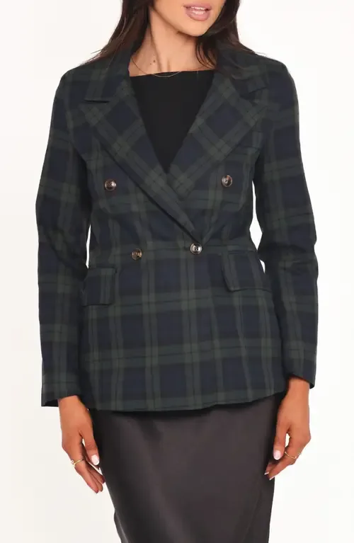 Juliette Plaid Double Breasted Blazer by Petal & Pup