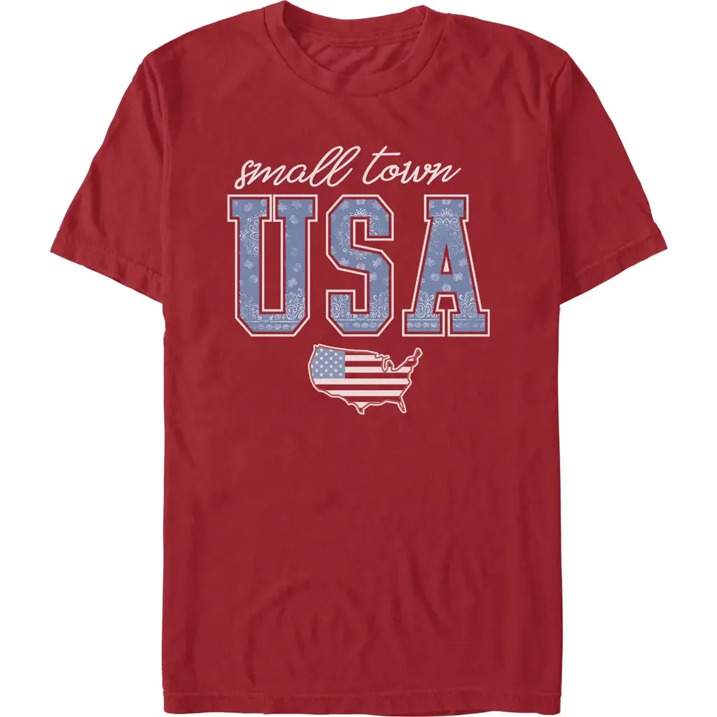 Small Town USA Map Short Sleeve Graphic T-Shirt by Lost Gods