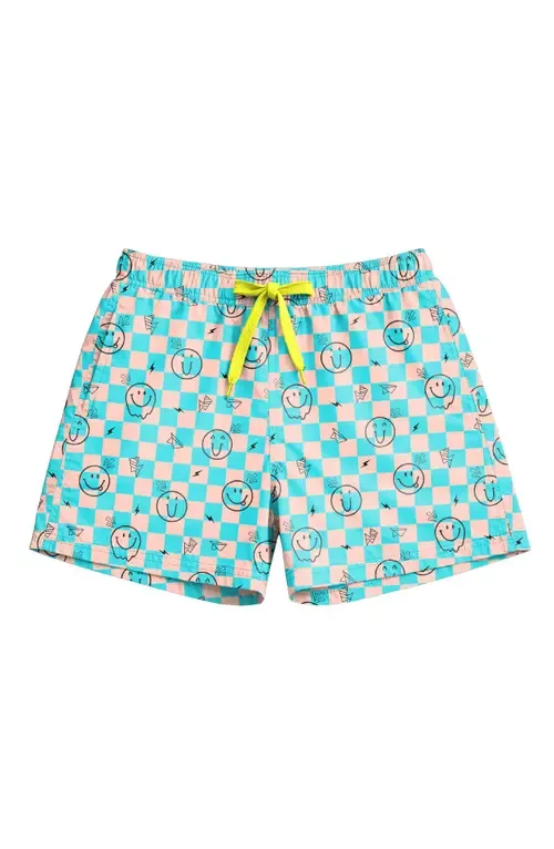 Retro Smiley Print Board Shorts by Limeapple