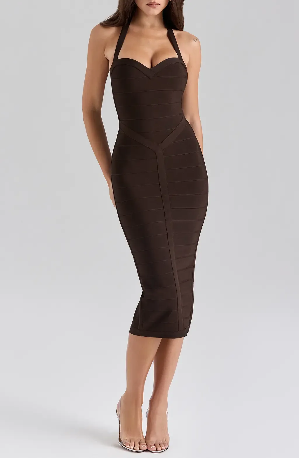 The Supermodel Halter Neck Bandage Midi Dress