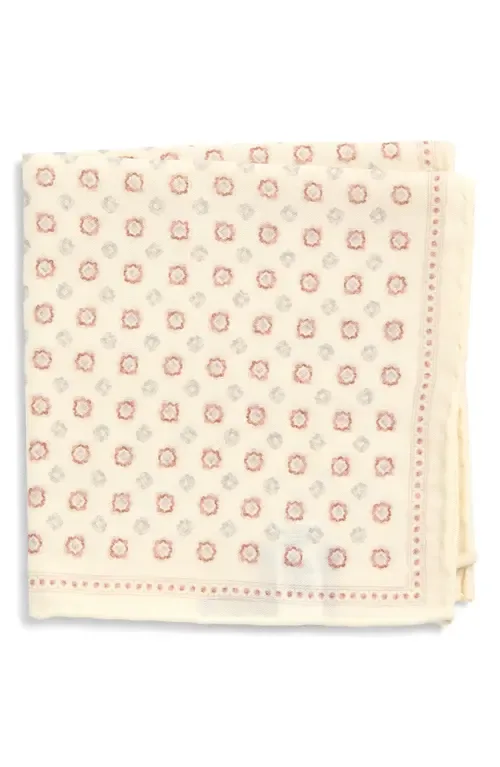Medallion Wool & Cotton Muslin Pocket Square by Eleventy