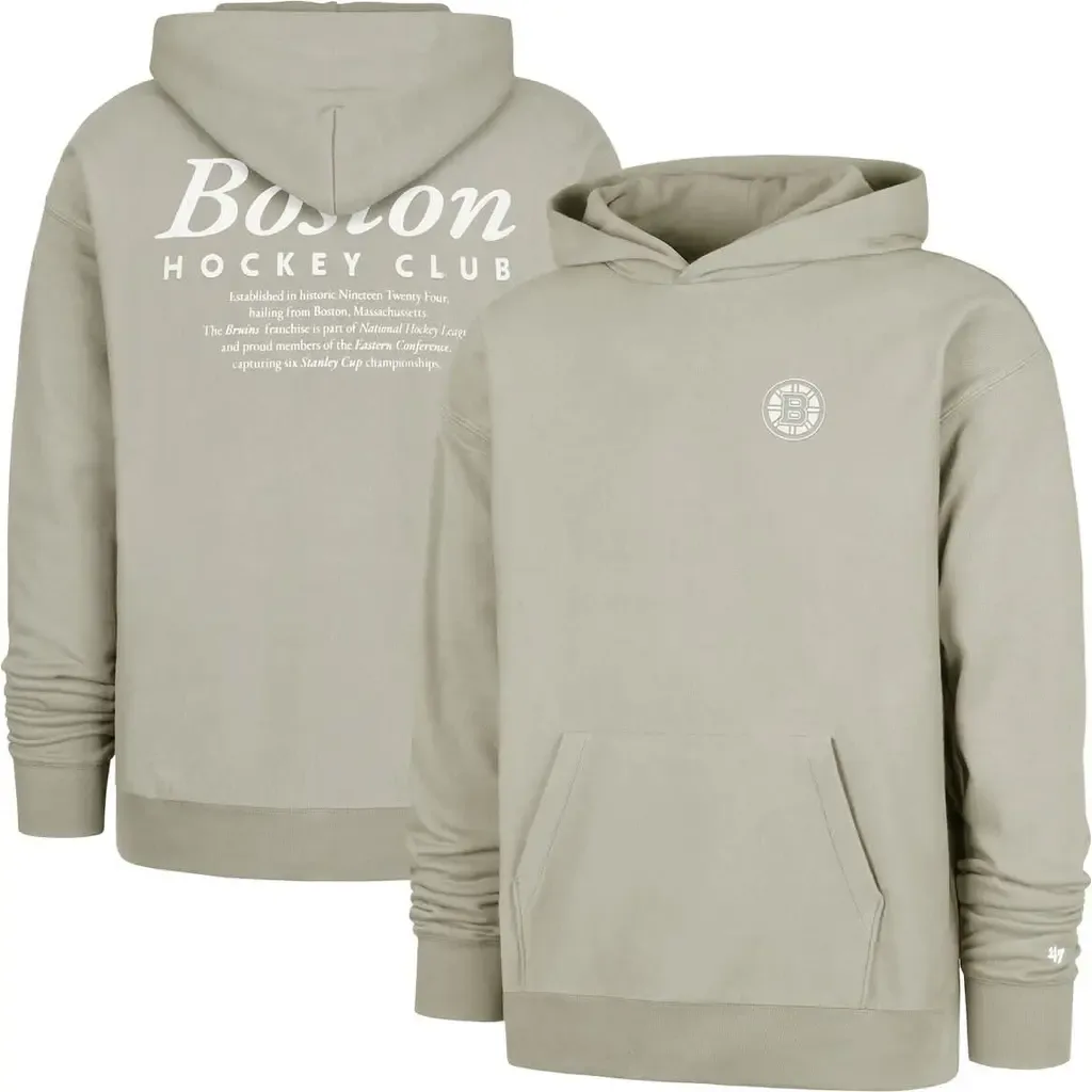 '47 Gray Boston Bruins Foundation Pullover Hoodie by '47