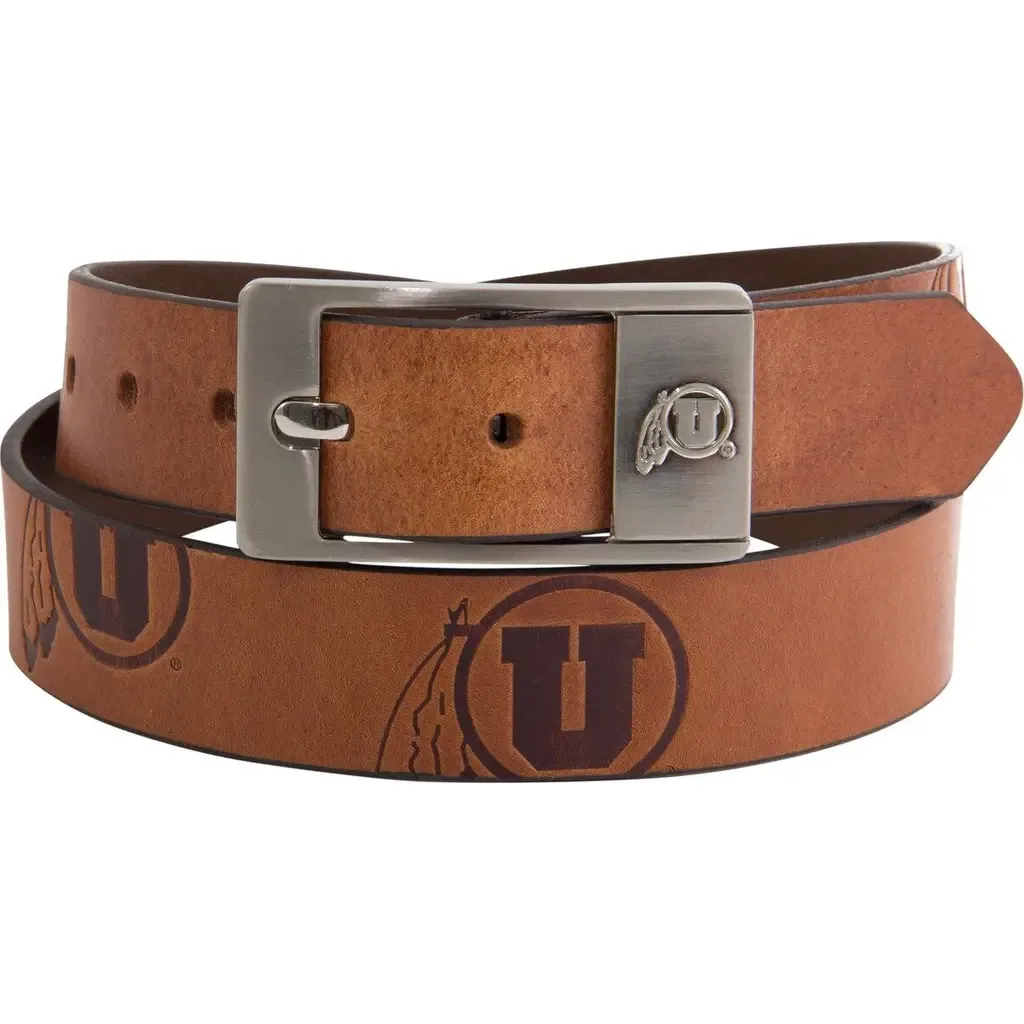 Utah Utes Brandish Leather Belt by EAGLES WINGS