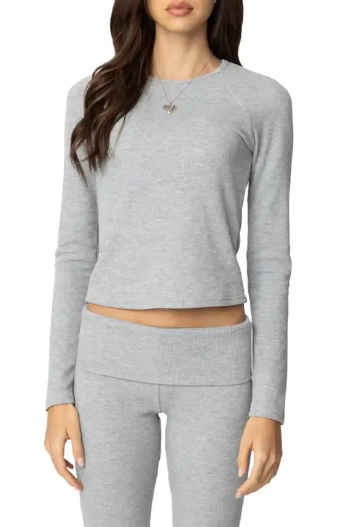 Sab Waffle Knit Long Sleeve Top by EDIKTED