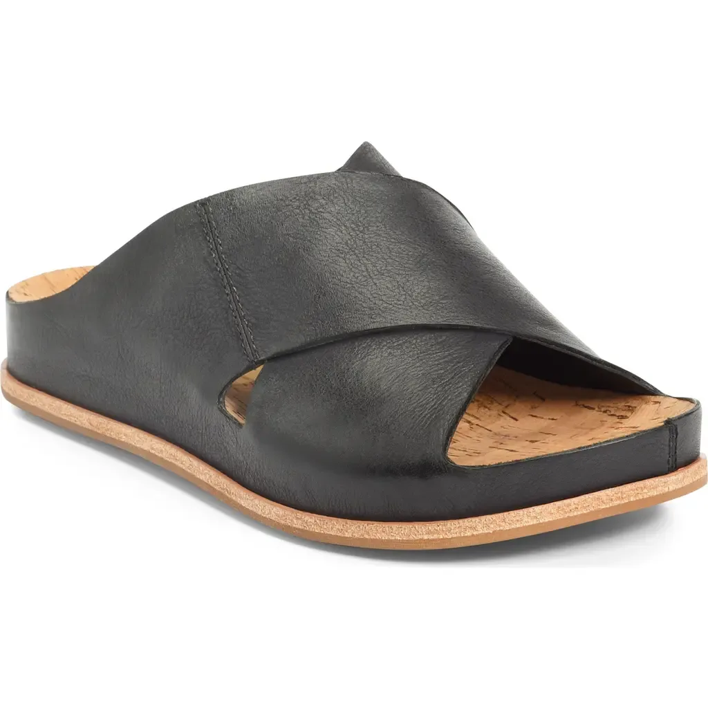 Tutsi Slide Sandal in Black Leather