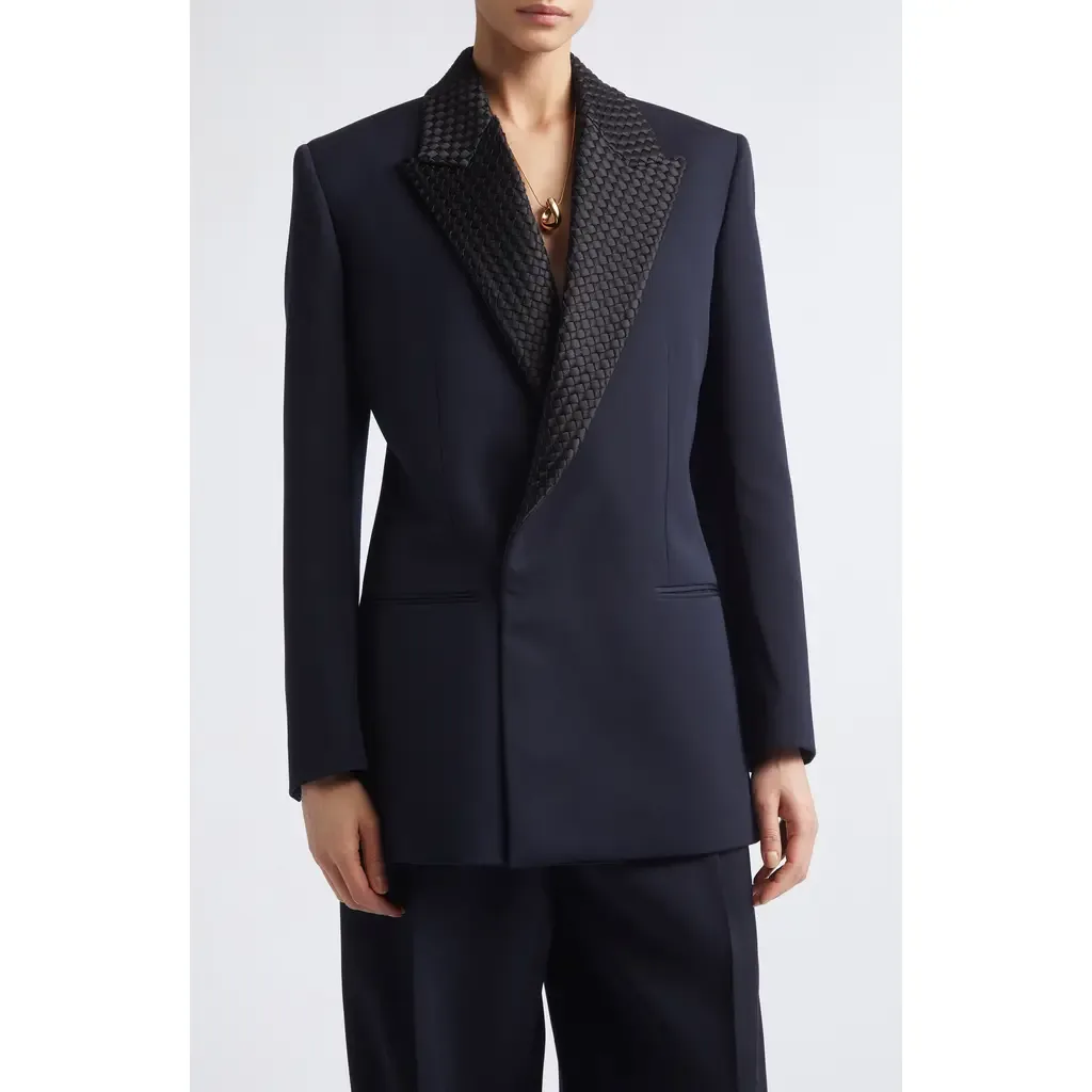 Intrecciato Lapel Blazer by Bottega Veneta