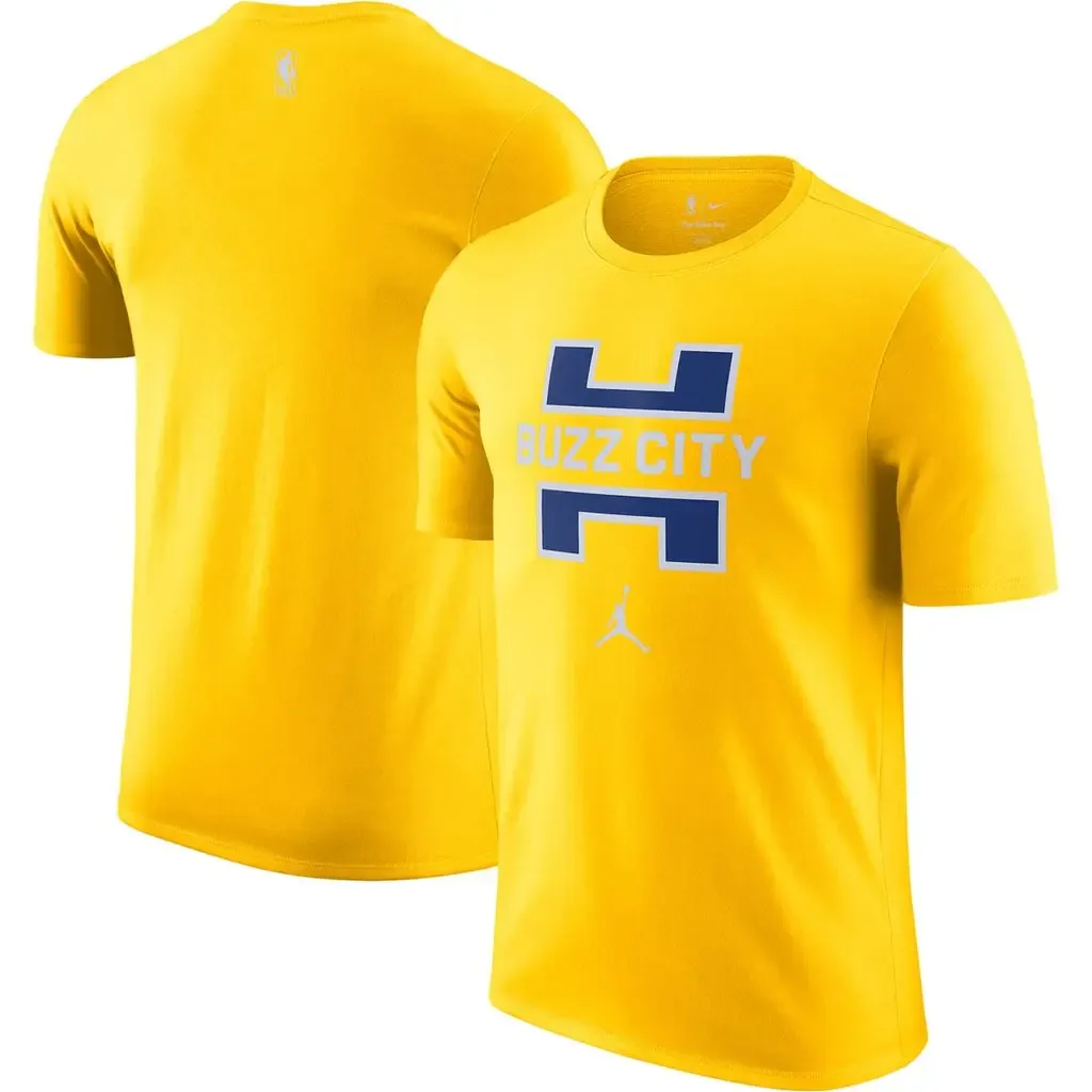 Jordan Brand Yellow Charlotte Hornets 2025/26 City Edition Remix Essential Logo T-Shirt by Jordan Brand