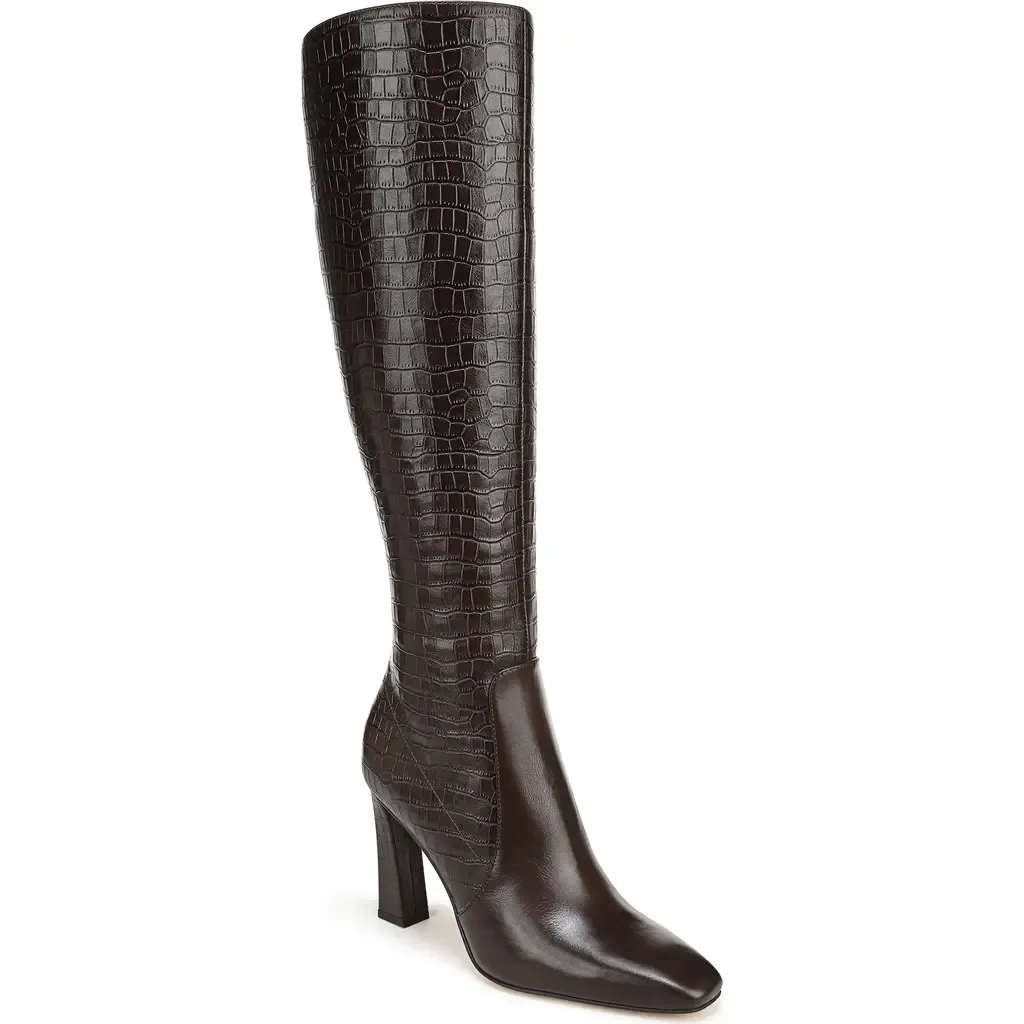 Hadley Croc Embossed Leather Knee High Boot by Favorite Daughter