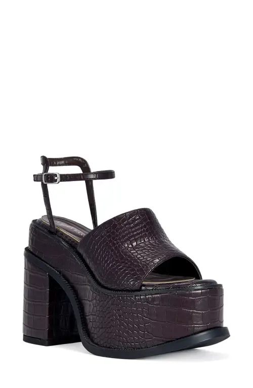 Anthelmine Croc Embossed Platform Sandal by AZALEA WANG