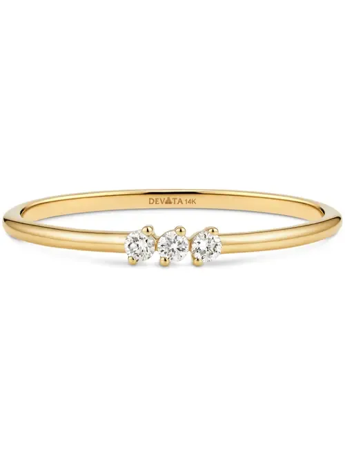 Triple Round Lab Grown Diamond Ring in 14K Gold by DEVATA