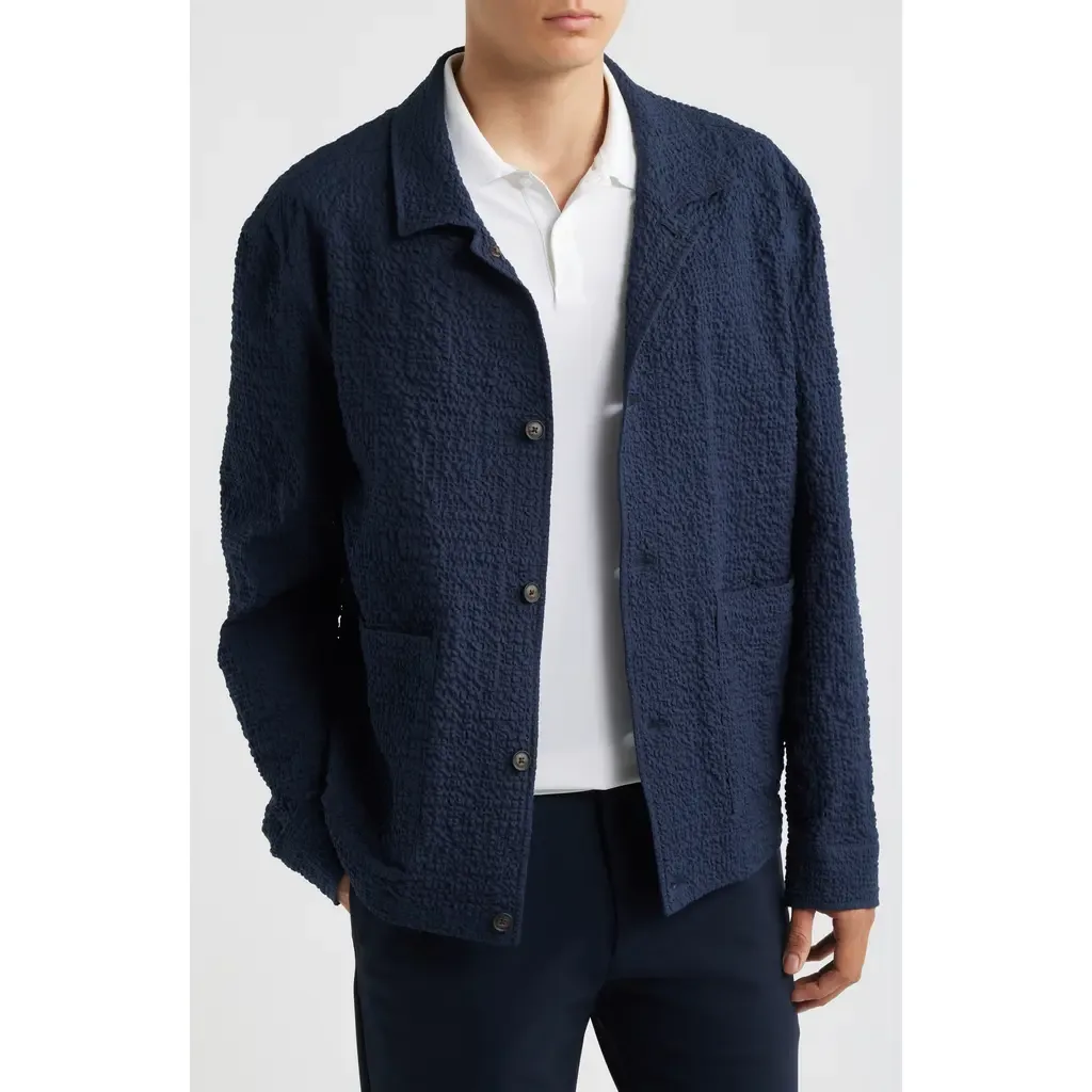 Carper Textured Long Sleeve Camp Shirt by BOSS