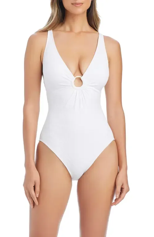 Cross Back One-Piece Swimsuit by Rod Beattie