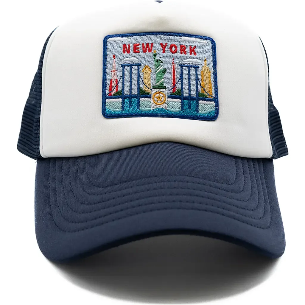 New York Postcard Trucker Hat by Rey To Z