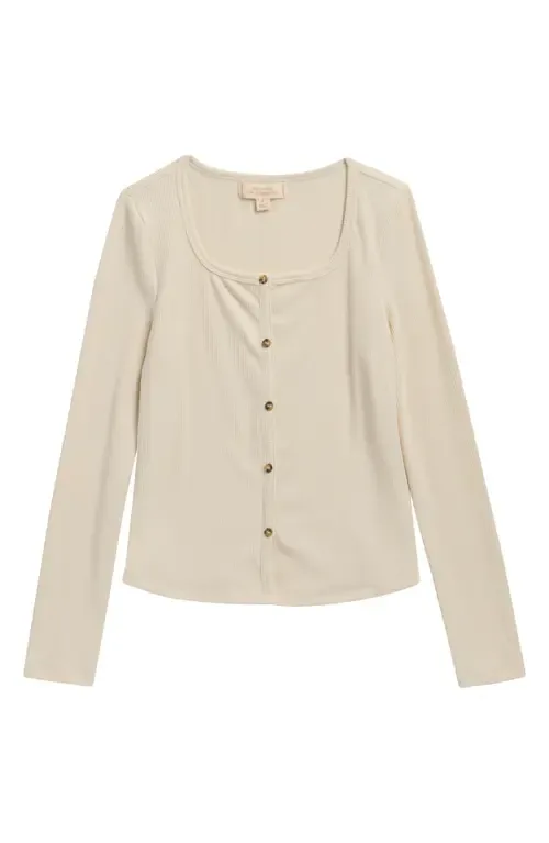 Long Sleeve Rib Knit Button-Up Top by Walking on Sunshine