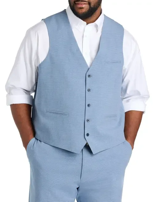 Micro Check Vest by Oak Hill by DXL