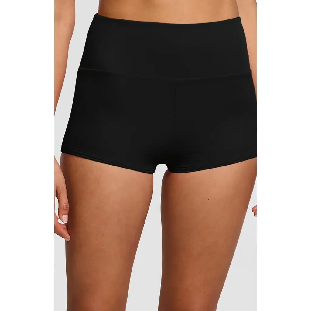 Tugless High Waisted Swim Boy Shorts by Lands' End