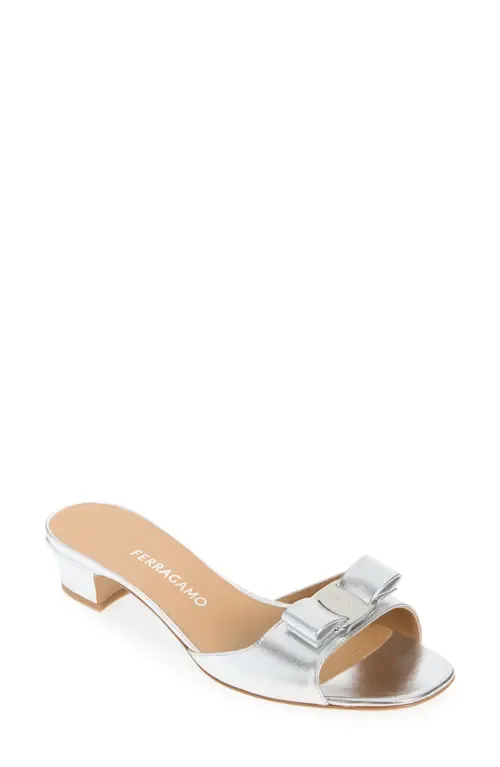 Vanilla Bow Slide Sandal by FERRAGAMO