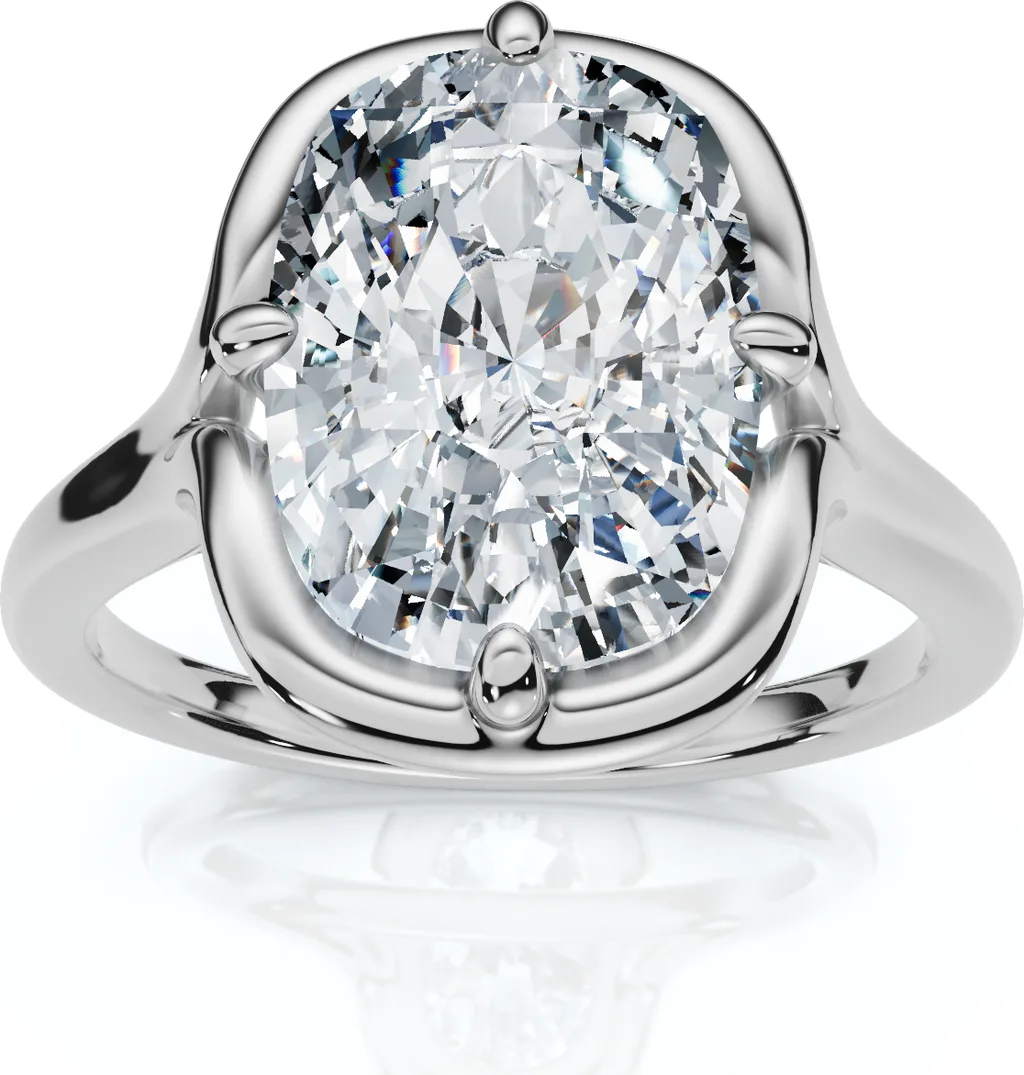 Certified 3Ct Sylva Elongated Cushion Diamond Engagement Ring 14k Gold Lab Grown by Bliss Diamond