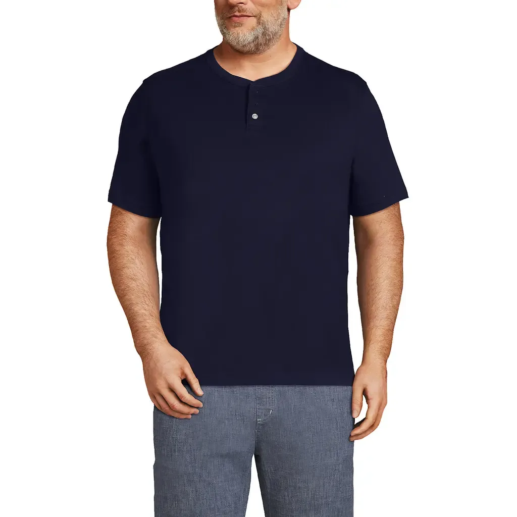 Short Sleeve Super-T Henley by Lands' End