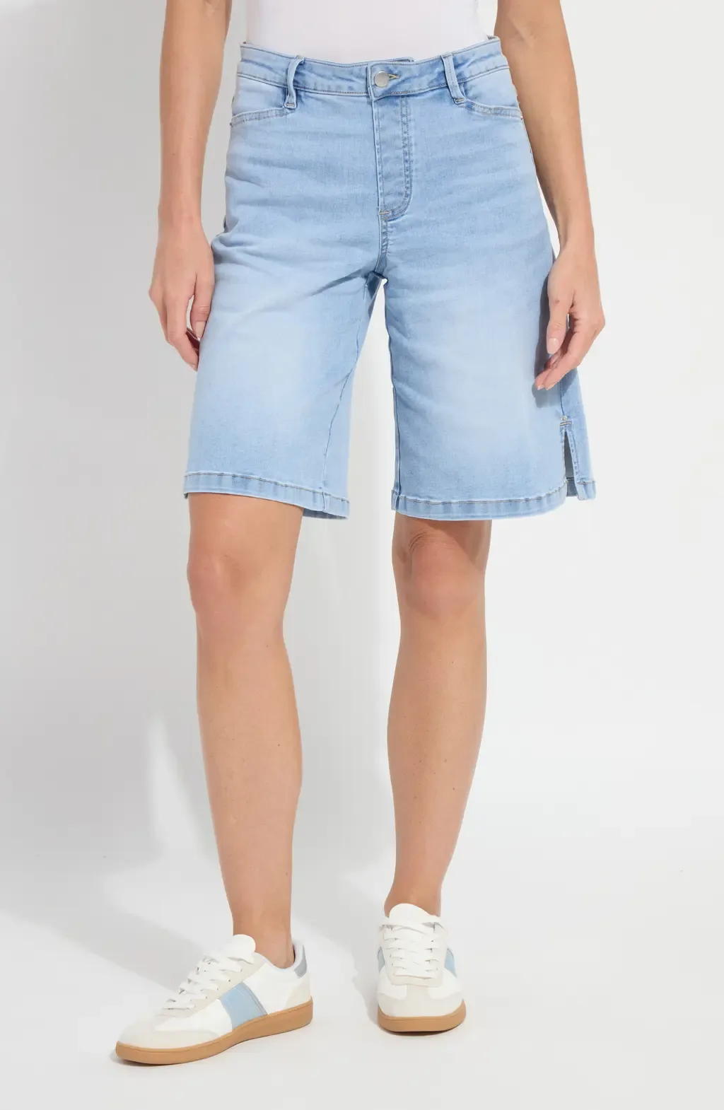 Lennon Denim Pull-On Bermuda Shorts