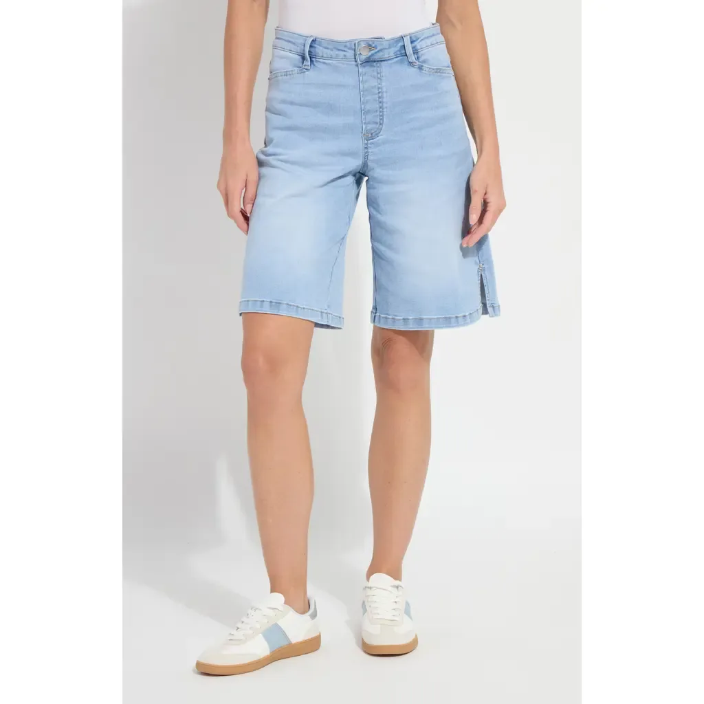Lennon Denim Pull-On Bermuda Shorts by Lysse