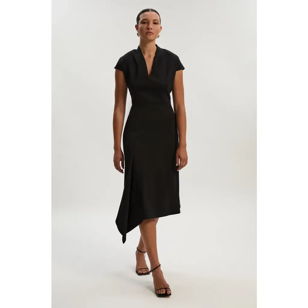 Asymmetric Front Tailored Midi Dress by Karen Millen