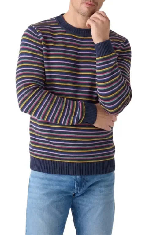 Hilton Multi Stripe Rollneck Sweater by Robert Talbott