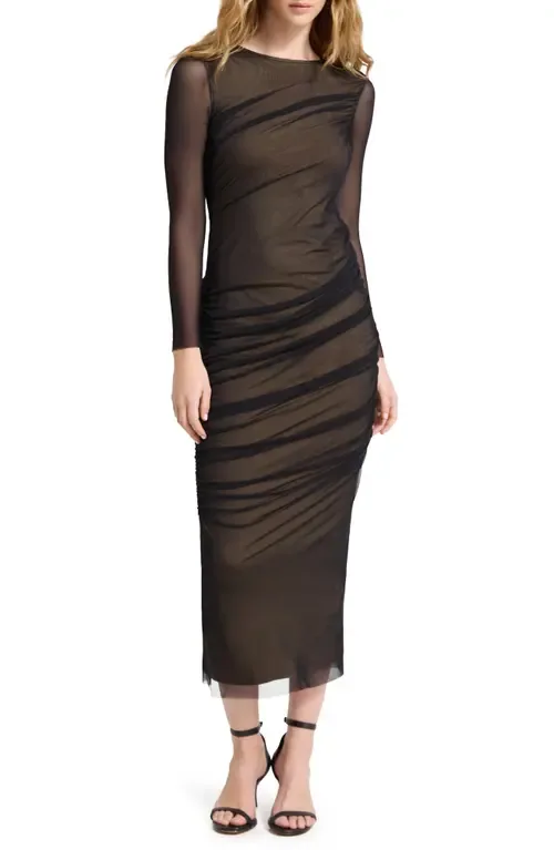 Gia Long Sleeve Mesh Maxi Dress