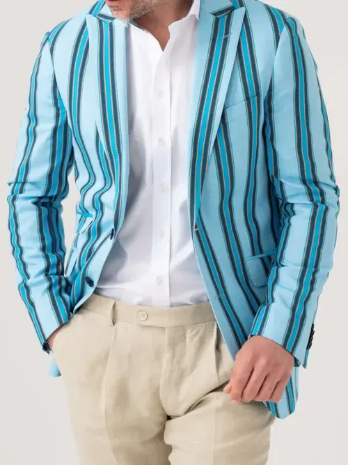 Striped Kikoy Cotton Blazer by Koy Clothing