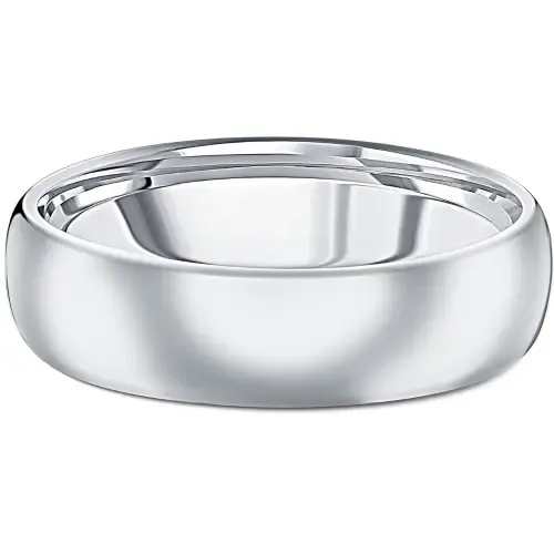 Polished Tungsten 6mm Dome Comfort Fit Ring Wedding Band by Bliss Diamond