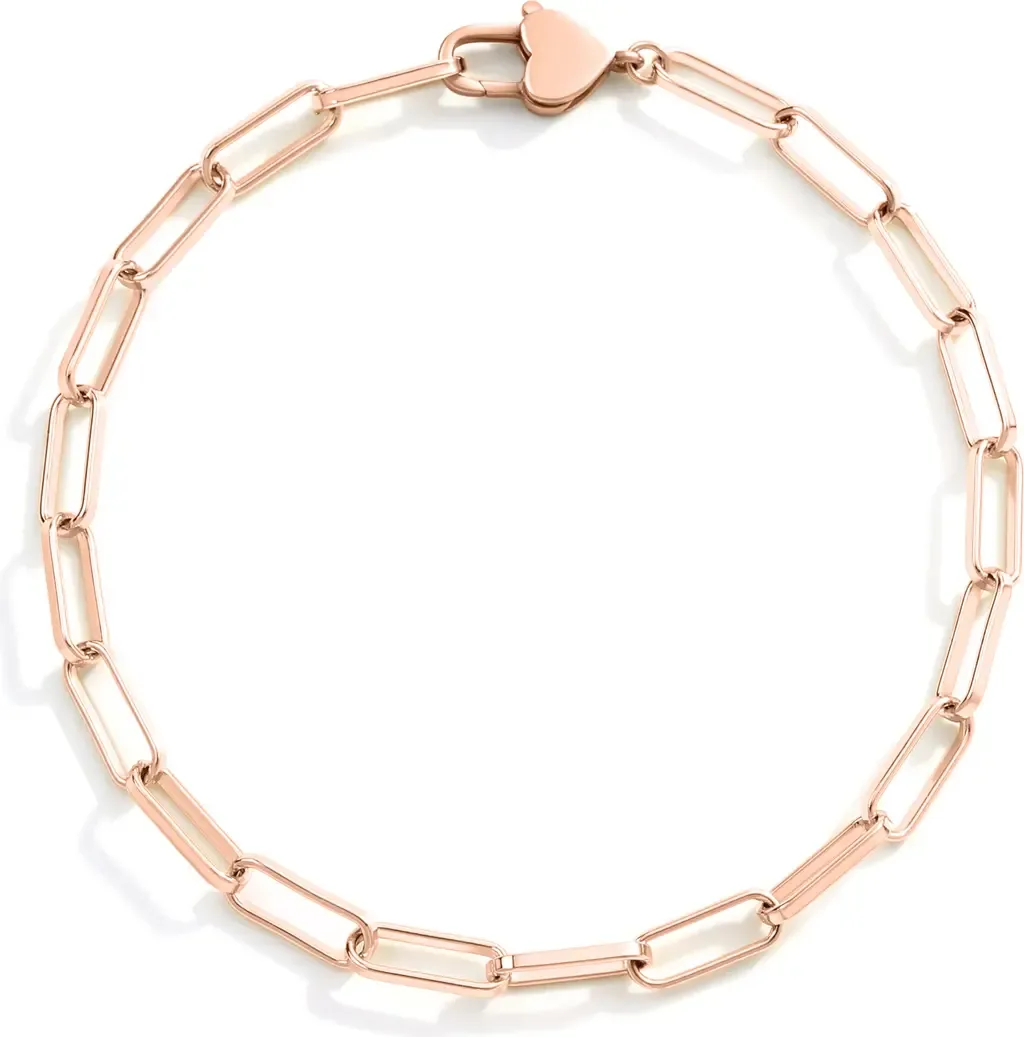 Heart Padlock Bracelet in 18K Rose Gold Plated by Mint & Lily