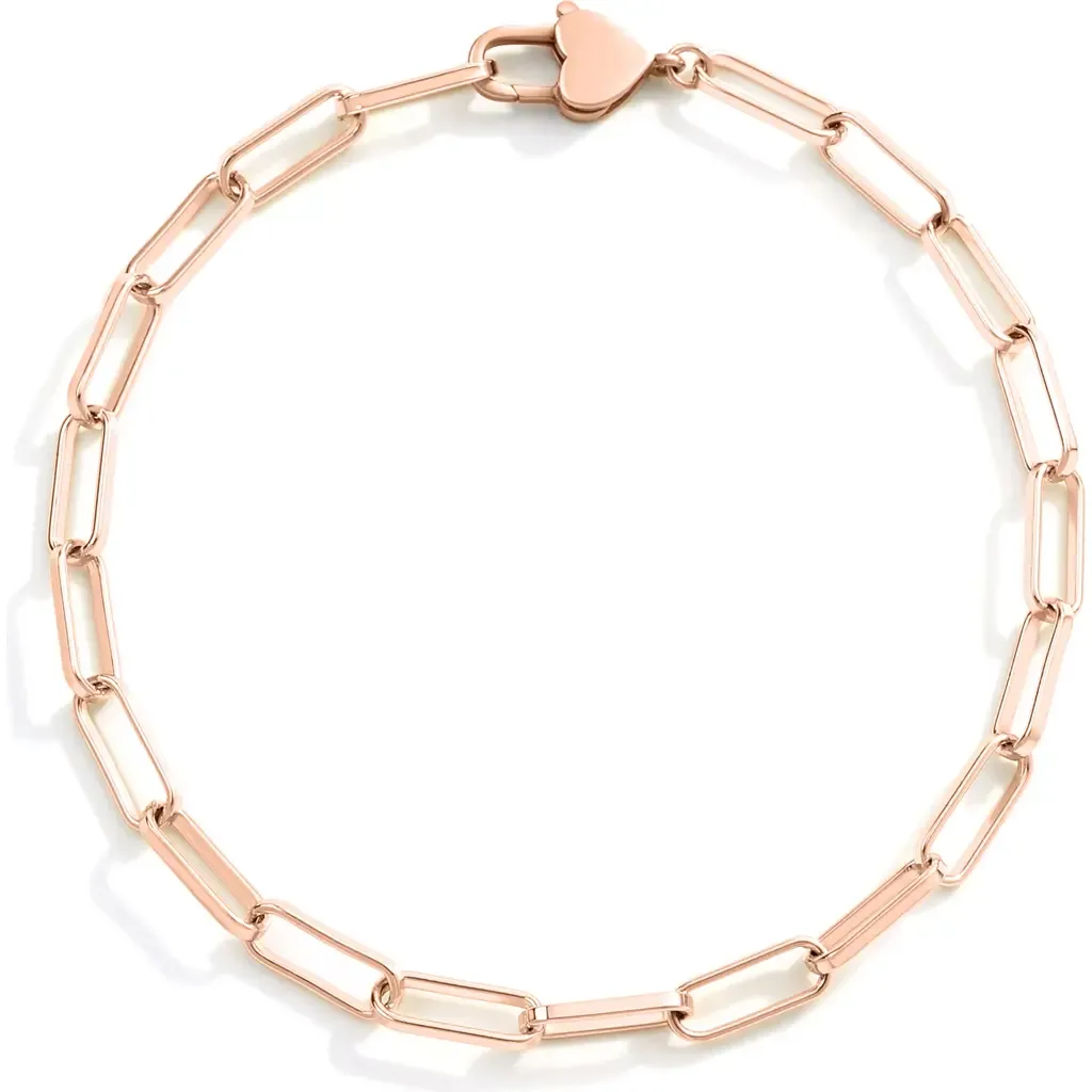 Heart Padlock Bracelet in 18K Rose Gold Plated by Mint & Lily
