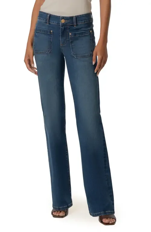 Natalie Patch Pocket Mid Rise Flare Jeans by KUT from the Kloth