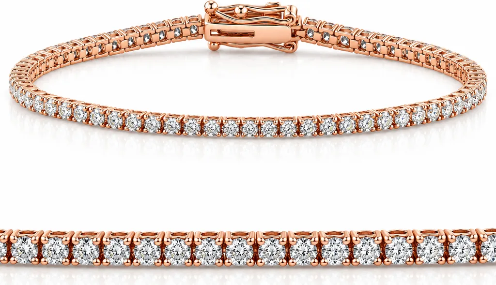 2 ct Lab Grown Diamond Tennis Bracelet 7" 14k Gold by Bliss Diamond