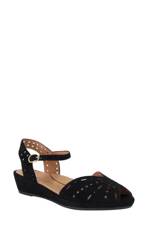 Brenn Ankle Strap Sandal in Black Suede by L'Amour des Pieds