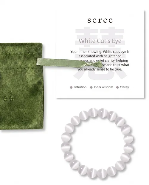 Manifest Clarity Blue Cat's Eye Beaded Bracelet by seree